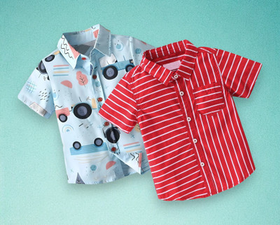 DHEER FASHION Boys Printed Casual Multicolor Shirt