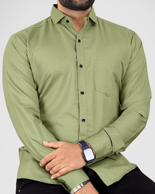 NIVICK Men Solid Casual Light Green Shirt