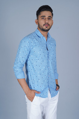 Apurva Interiors Men Printed Casual Blue Shirt