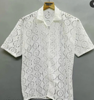 COSSIMO Men Solid Casual White Shirt