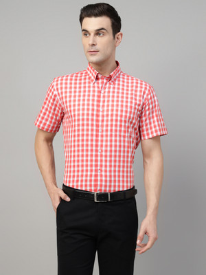 Hancock Men Checkered Formal Red Shirt