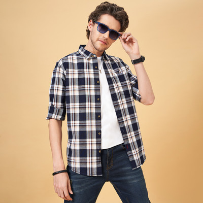 SF Jeans by Pantaloons Men Checkered Casual Multicolor Shirt