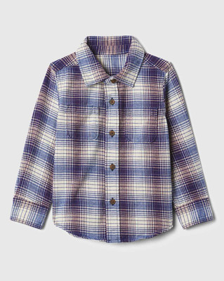 GAP Baby Boys Checkered Casual Dark Blue Shirt