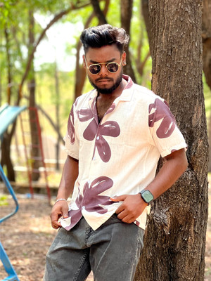 Nuasoma Men Floral Print Casual Multicolor Shirt