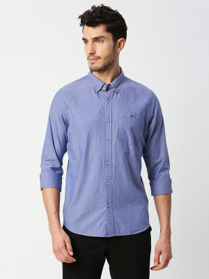 THOMAS SCOTT Men Solid Casual Blue Shirt