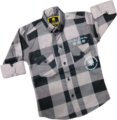 Jainam Club Boys Checkered Casual Multicolor Shirt
