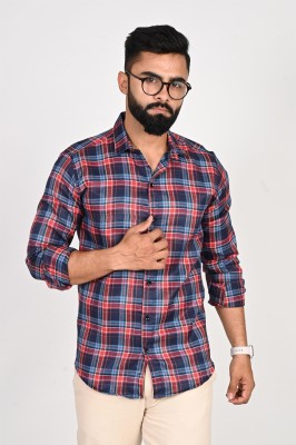 Dark Age Men Checkered Casual Red, Blue, Dark Blue Shirt