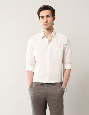 ARROW Men Solid Formal White Shirt