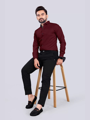 Moda Rapido Men Solid Formal Light Blue Shirt