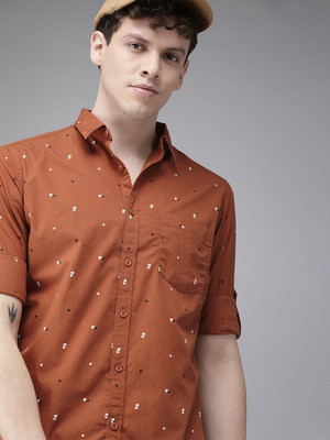 Roadster Men Printed Casual Red Shirt