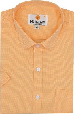 mukku creation Men Checkered Formal Orange, White Shirt