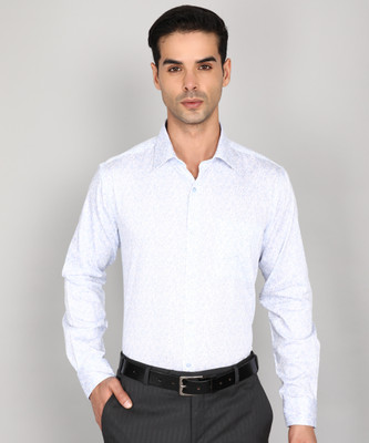 Raymond Men Self Design Formal Blue Shirt