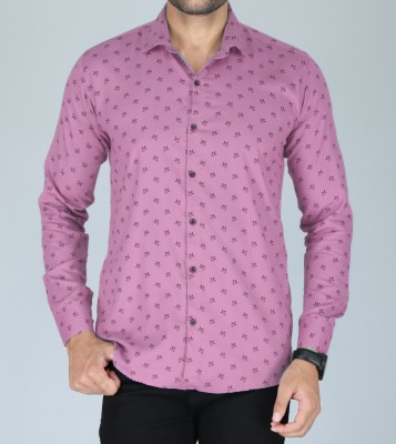 FUBAR Men Printed Casual Pink Shirt