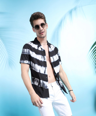 The Indian Garage Co. Men Printed Beach Wear Black Shirt