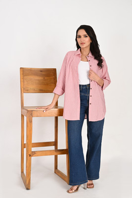 RangMahal Women Striped Casual Red, White Shirt