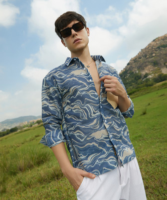 CAMPUS SUTRA Men Solid Casual Blue Shirt