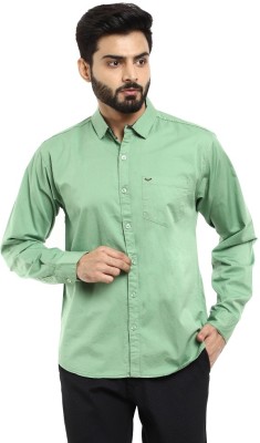 V-MART Men Solid Casual Light Green Shirt