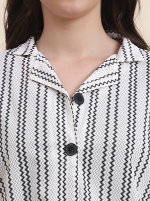 Dressberry Women Striped Casual White Shirt