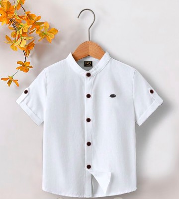 Bhumi Cotton Hub Boys Printed Casual White Shirt