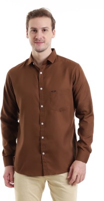 Sam Unique Man Men Solid Casual Brown Shirt