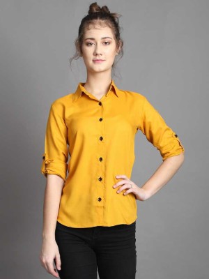 TANDUL Women Solid Casual Yellow Shirt