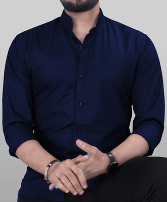 VTEXX Men Solid Casual Dark Blue Shirt