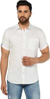 Apuesto Men Printed Casual White Shirt