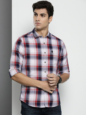 The Indian Garage Co. Men Checkered Casual White Shirt