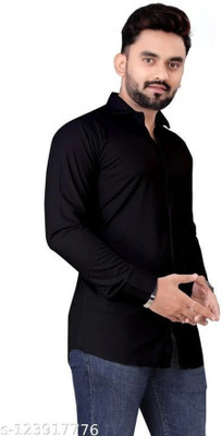ALVIN ENTERPRISE Men Solid Casual Black Shirt