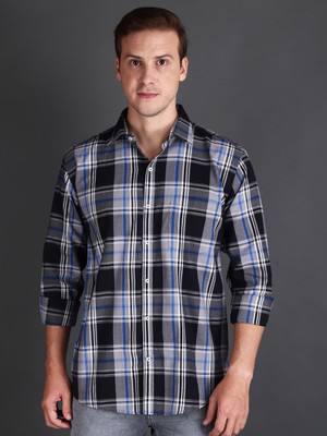 Appel Touch Men Checkered Casual Black Shirt