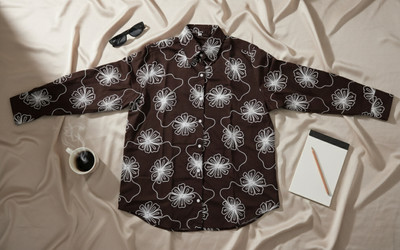 PFab Women Printed Casual Brown Shirt