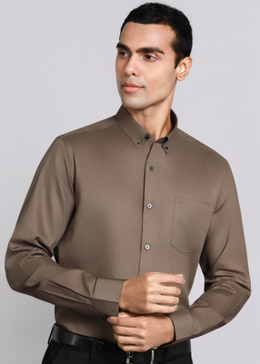 ARROW Men Solid Formal Brown Shirt