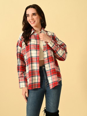 PRETTY LOVING THING Women Checkered Party White Shirt