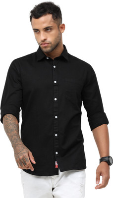 ALVIN ENTERPRISE Men Solid Casual Black Shirt