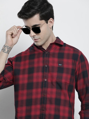 The Indian Garage Co. Men Checkered Casual Red Shirt