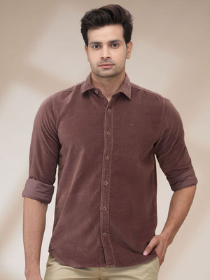 COLORPLUS Men Solid Casual Brown Shirt