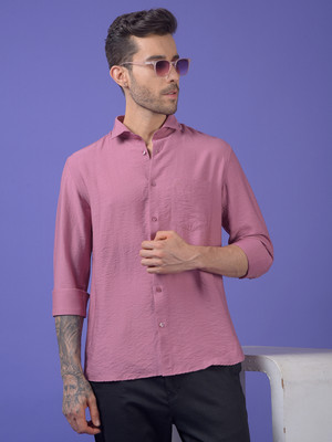 CRIMSOUNE CLUB Men Solid Casual Pink Shirt