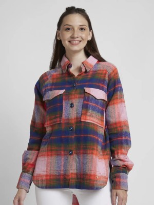 Spykar Women Checkered Casual Multicolor Shirt