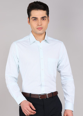Raymond Men Printed Formal Light Green Shirt