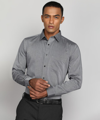 Raymond Men Self Design Formal Black Shirt