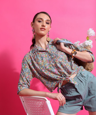 Tokyo Talkies Women Printed Casual Multicolor Shirt