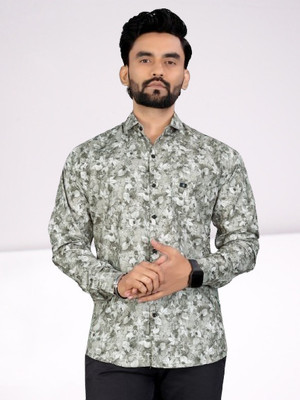 ALVIN ENTERPRISE Men Printed Formal Gold Shirt