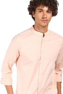FLYING MACHINE Men Solid Casual Pink Shirt