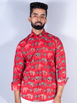 TISTABENE Men Printed Casual Red Shirt