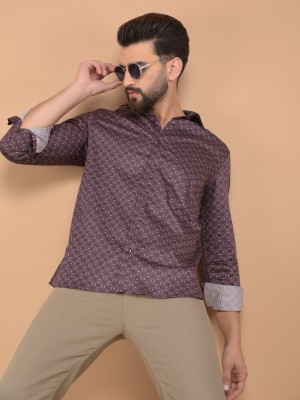 CRIMSOUNE CLUB Men Printed Casual Purple Shirt