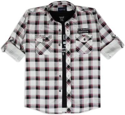 CAVIO Boys Checkered Casual Maroon Shirt(Pack of 2)