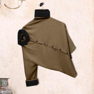 Lolark Men Striped Casual Brown Shirt