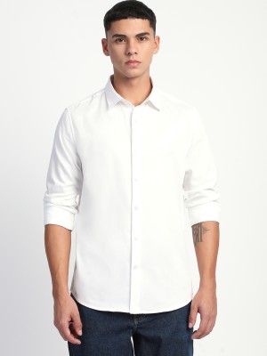 THE BEAR HOUSE Men Solid Casual White Shirt