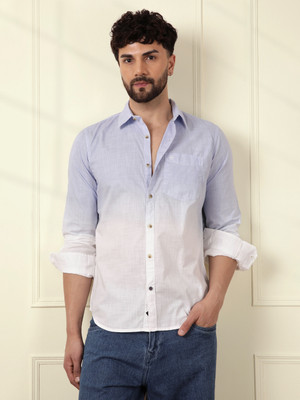 WROGN Men Dyed/Ombre Casual Light Blue Shirt