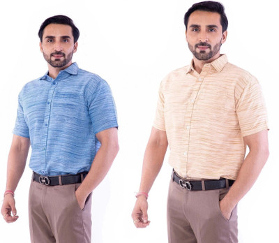 DESHBANDHU DBK Men Solid Casual Multicolor Shirt(Pack of 2)